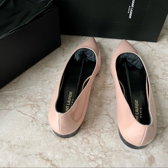 Yves Saint Laurent Paris 10 Ballerine Pointed Toe Patent Flats - Picture 4 of 8